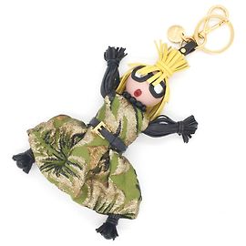 Prada Accessory Bag Charm Keyring Black Green Yellow