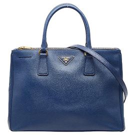 Prada Galleria Triangle Logo 2WAY Tasche Blau