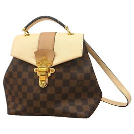 Sac à dos Louis Vuitton Damier Clapton N42259 Écru Damier ebène