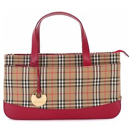 Bolso de mano Burberry Nova Check Roja Beige