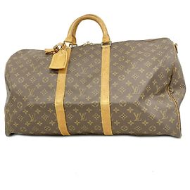 Louis Vuitton Brown Boston Monogram Keepall Bandoulière 55 Marrone