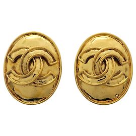 Pendientes Chanel Coco Mark Oval Dorado