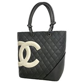 Borsa Tote Chanel Cambon in Pelle di Agnello Nero