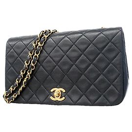 Bolsa de Ombro com Corrente Chanel Matelassé Azul marinho