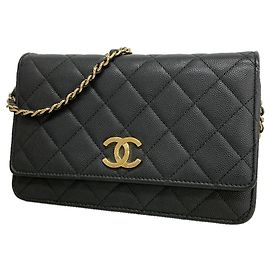 Portafoglio a spalla con catena Chanel Matelassé Nero