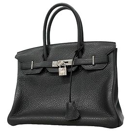 Hermès Hermes Birkin 30 Handbag in Black Togo Leather Black