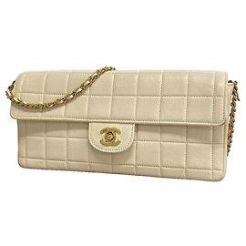 Chanel Chocolate Bar Chain Shoulder Bag White