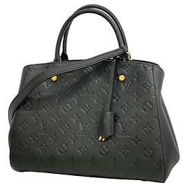 Borsa Louis Vuitton Monogram Empreinte Montaigne MM Nero