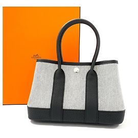 Hermès Hermes Neo Garden 23 Tote Bag Black Cream