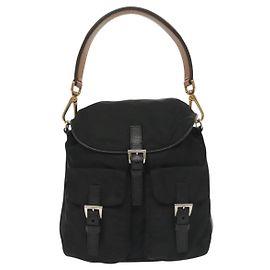 Sac à épaule Prada en Tessuto à double poche et cordon de serrage Noir