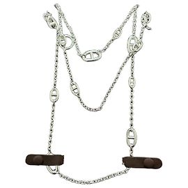 Hermès Farandole 120 Sterling Silver Necklace Silvery