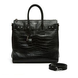 Autre Marque Saint Laurent Sac de Jour North South Cuir Noir Noir