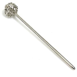 Ornamento de cabelo Chanel Kanzashi Prata