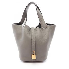 Hermès Bolsa Hermes Picotin Lock PM Marrom