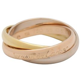 Cartier Trinity Band Ring Silvery Golden