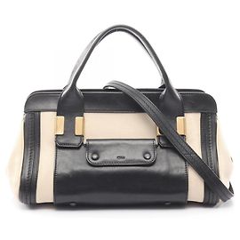 Chloé Little Alice 2-Way Handbag Black Beige