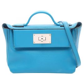 Hermès Hermes Sac 24 Mini 21 Blue Frida Borsa a mano 2-Way Blu