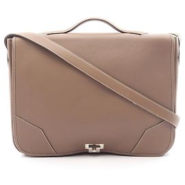 Hermès Bolsa de Ombro Hermes Victoria Messenger Marrom Taupe