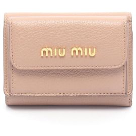 Miu Miu Madras Tri-fold Geldbörse in Pink Pink