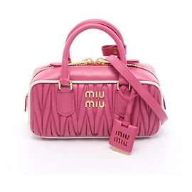 Miu Miu MATELASSE 2-Way Handbag Pink White