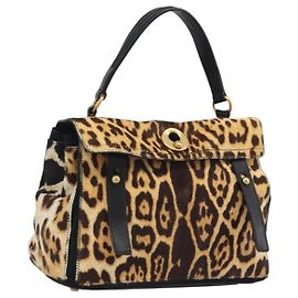 Autre Marque Sac SAINT LAURENT Muse Toe motif léopard en cuir Harako marron authentique 194857V Marron Doré