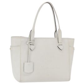 LOEWE Tote Bag Leather White Gold Tone Auth ka6256 White Other