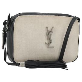 Autre Marque Bolso de hombro SAINT LAURENT Canvas Beige Silver 520534 Auth bs35824A Plata Beige