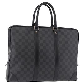 LOUIS VUITTON Damier Grafitte Porte Documents Voyage Bag N41125 LV Auth 189727 Damier ebene