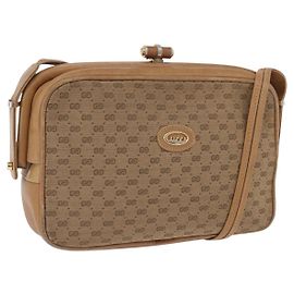 Borsa a tracolla GUCCI in tela Micro GG Beige e oro 001 261 1055 Auth 203357 Beige Altro