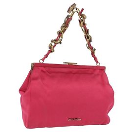 Bolso de Accesorios Miu Miu Satin Pink Auth BAZ697 Rosa