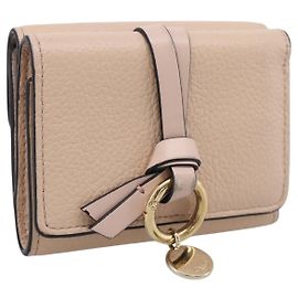 Chloé Chloe Alphabet Trifold Wallet Leather Pink Gold Tone Auth BA15602 Pink Other