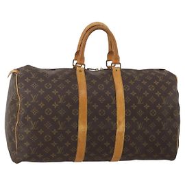 LOUIS VUITTON Monogram Keepall 45 Boston Bag M41428 LV Auth 201917 Monograma
