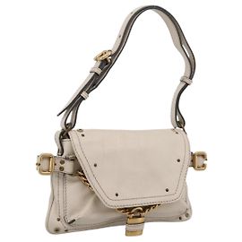 Chloé Bolsa de Ombro Chloe Paddington em Couro Outlet White Gold Tone Auth BA15569V Branco Outro