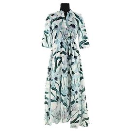 Robe en coton verte Tory Burch XS Vert
