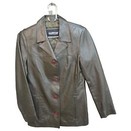 Autre Marque Chaqueta de cuero verde Mauritius Verde oscuro