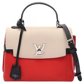 Louis Vuitton Lockme Ever BB 2-Way Handtasche Schwarz Rot Roh
