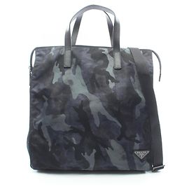 Saco Tote 2-Way Prada TESSUTO CAMOUFL Preto Multicor