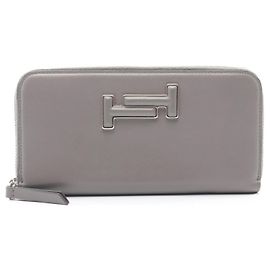 Tod's Double T Round Long Wallet Brown
