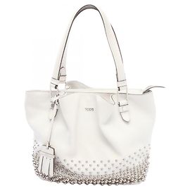 Bolsa TOD'S Flower - Bolsa de ombro em couro branco Branco