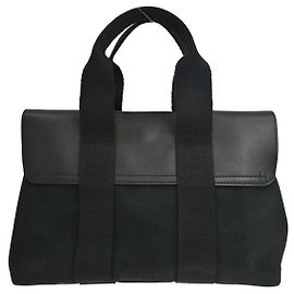 Hermès Hermes Valparaiso Toile and Leather PM Nero