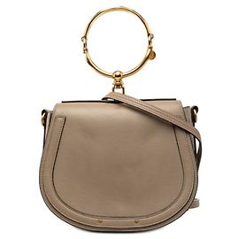 Sac à main Chloé Nile en cuir et daim beige Beige