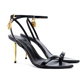 Tom Ford Sandales Padlock en cuir noir Noir