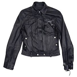 Dior by Galliano SS04 Bondage Punk Lederjacke Schwarz