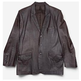 Giacca Blazer in Pelle Gucci by Tom Ford SS98 Marrone