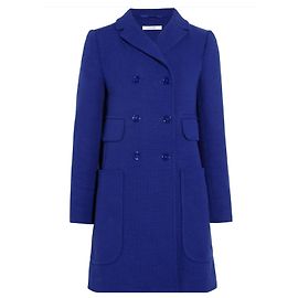 Carven Abrigo cruzado de algodón azul Azul
