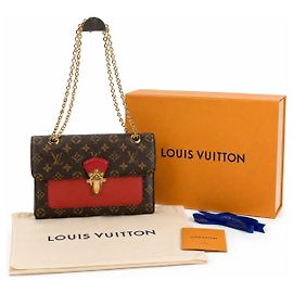 Borsa a tracolla Louis Vuitton Monogram Dauphine Marrone Rosso