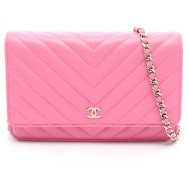 Bolsa de Ombro Chanel Chevron V-stitch Rosa