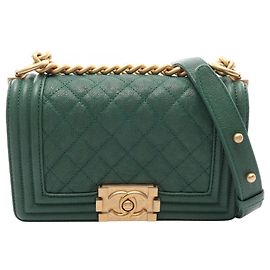 Chanel Boy Small Schultertasche in Grün Grün
