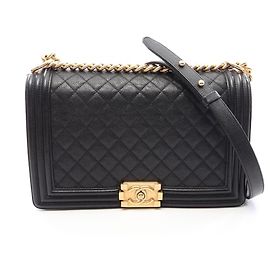 Bolso de hombro Chanel Boy Large Matelassé Negro