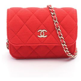 Sac à épaule Chanel Matelassé Small Flap Chain Rouge